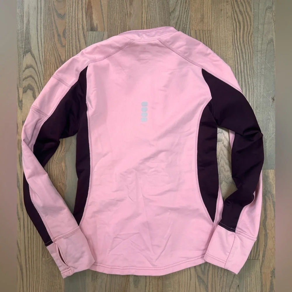 Nike Women's Pink and Maroon Drifit Full-Zip Sweatshirt